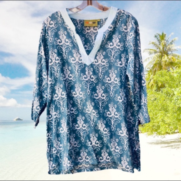 ROCK FLOWER PAPER tunic / beach cover up, size M/L - Picture 1 of 9